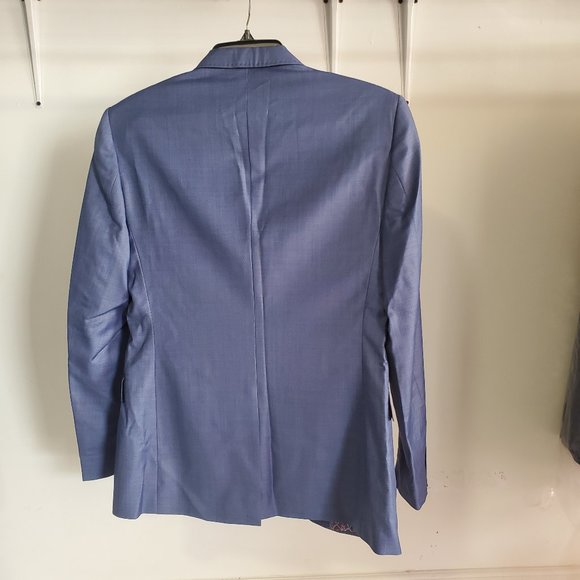 NWT Ted Baker Men's Debonair KernalJ Sharkskin Jacket Light Blue 38R $629 BB468 - Picture 2 of 2